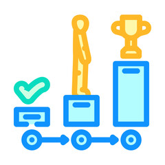 professional goals interview job color icon vector illustration