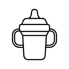 Baby sippy cup vector illustration for toddler feeding and drinking learning cup