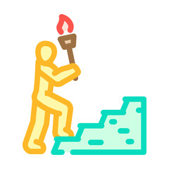 initiative interview job color icon vector illustration