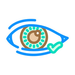 eye contact interview job color icon vector illustration