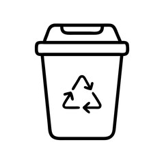 Recycle bin vector icon illustration for waste management and environmental design