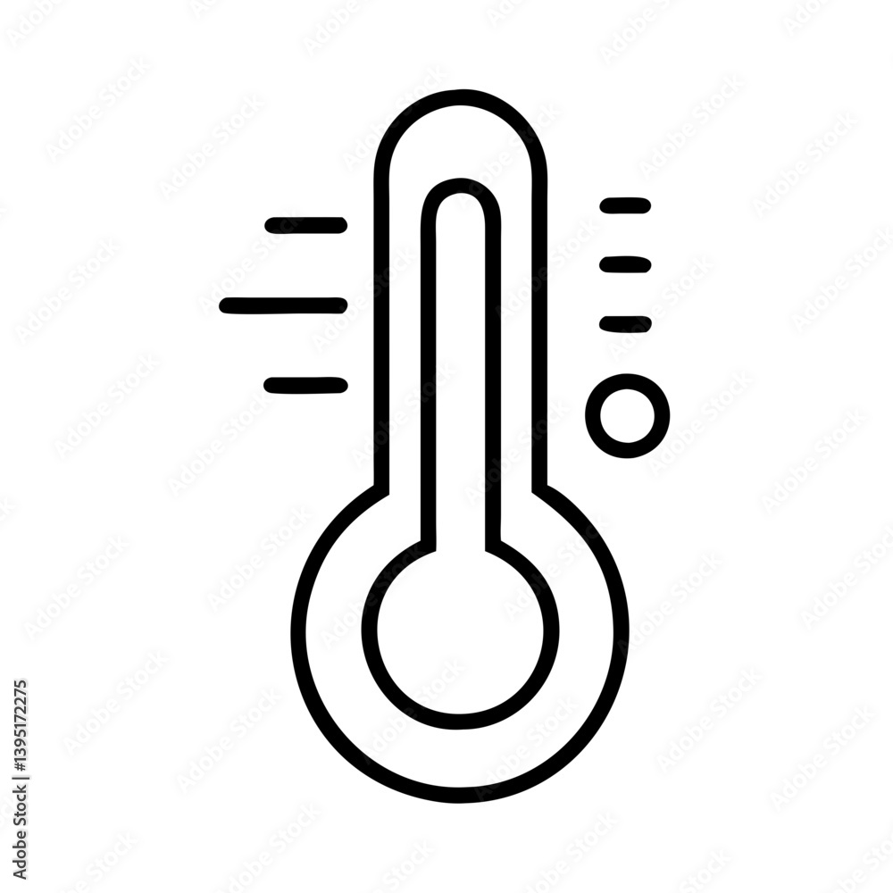 Poster thermometer icon vector for temperature measurement and weather forecast symbol design