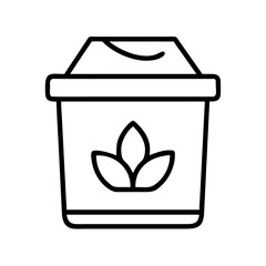 Organic coffee cup vector icon, eco friendly coffee to go, tea cup illustration
