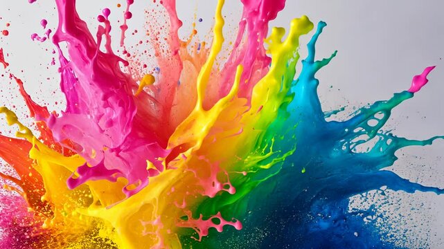 Printing machine producing vibrant printing splash, revealing intricate details of contemporary ink smyk technology's creative potential video 4k