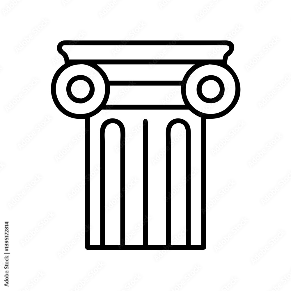 Aufkleber ionic column vector illustration classic architecture building pillar design art