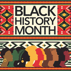 Black history month poster illustration