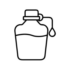 Outline canteen vector illustration for camping hiking and outdoor activities