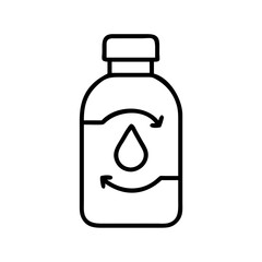 Recycle water bottle icon vector design for sustainable living and environment care