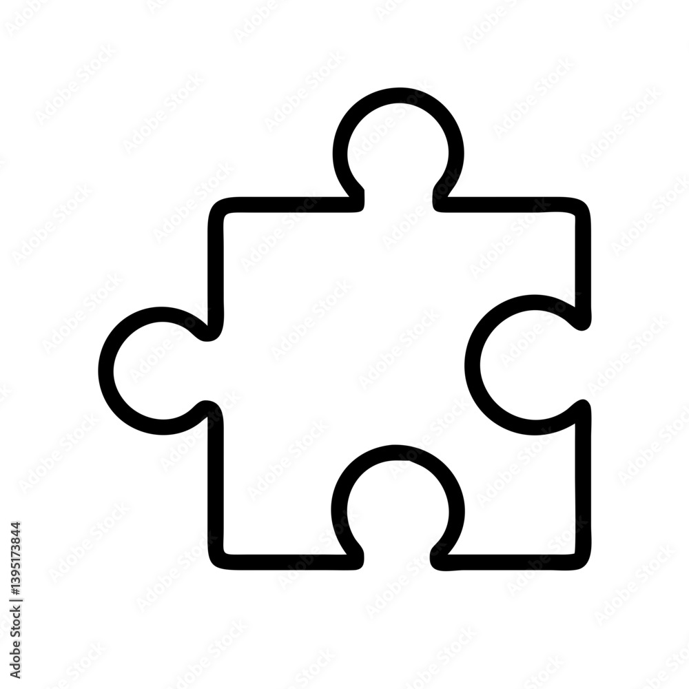 Poster puzzle piece vector icon for integration problem solving and teamwork concept