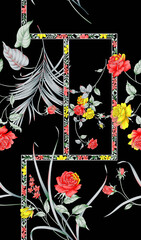 Beautiful mughal art all over pattern with beautiful colours for digital