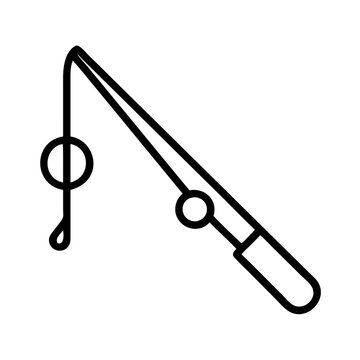 recommend clip art: Fishing rod line art vector, angling equipment and recreational fishing illustration