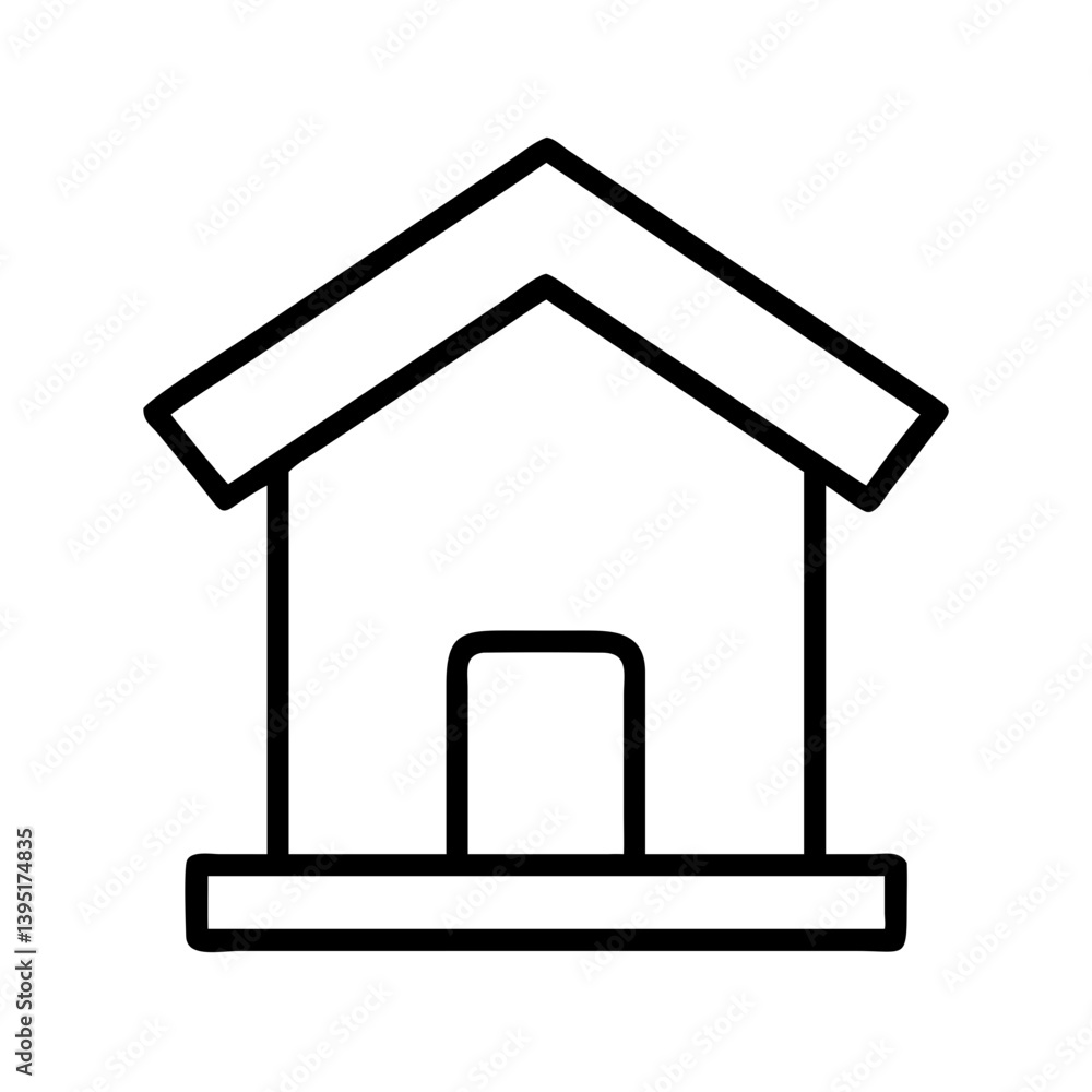 Aufkleber House outline vector icon simple home building architecture structure design element