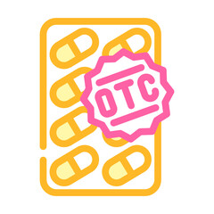 over the counter meds pharmacist color icon vector illustration