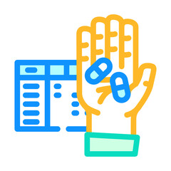 Fototapeta premium medication dosage pharmacist color icon vector illustration