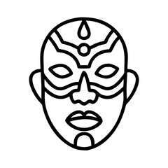 Vector graphic of an african tribal mask design for cultural heritage projects