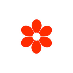 Red Flower Icon - Simple and Bold Floral Design