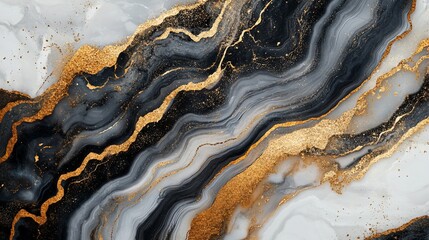 Elegant Black Gold Marble Texture Background