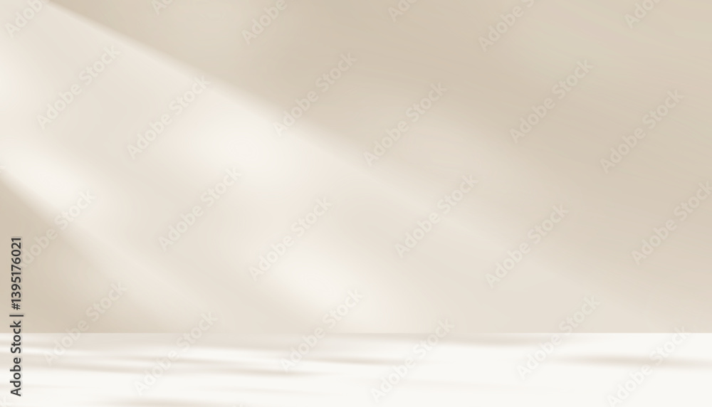 Poster brown background,blur gardeint light,shadow on wall studio background for product display,beige back