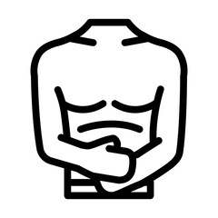 sick person holding stomach diarrhea line icon vector illustration