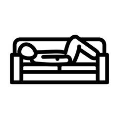 lying down position diarrhea line icon vector illustration