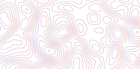 Obraz premium Abstract topographic map contour, white background and colorful wave lines pattern texture. geographic contour map grid backdrop paper texture. terrain path isolated on a background.