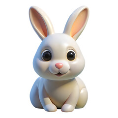 3d Easter white rabbit 