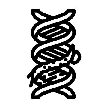 mutated dna genetic engineering line icon vector illustration