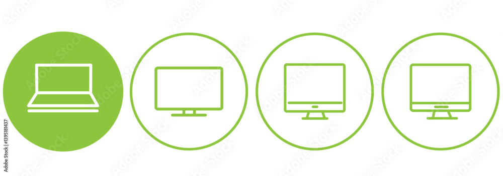 Fototapete Computer icon set vector. computer monitor sign and symbol