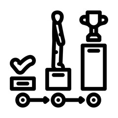 professional goals interview job line icon vector illustration