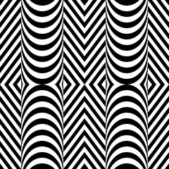 Jagged stripes. Zigzag lines. Seamless surface pattern design with wavy linear ornament. Repeated chevrons wallpaper. Digital paper for page fills, web designing, textile print. Vector illustration.