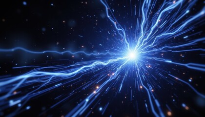 Naklejka premium Dynamic energy burst space digital art cosmic environment abstract viewpoint scientific concept