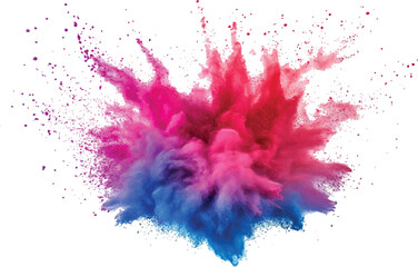 A burst of colorful powder creates a beautiful, vivid display against a bright white background, A photo of colorful bright rainbow holi paint color powder explosion isolated on white background.	