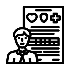 benefits package interview job line icon vector illustration