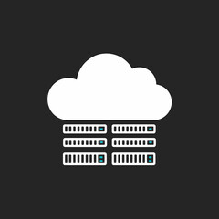 Cloud Data Storage Icon: Network Server, Hosting, and IT Infrastructure