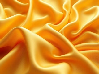 Obraz premium Close-up of flowing fabric in warm orange and yellow tones with fine texture and soft folds, creating an elegant abstract background ideal for design and textile visuals