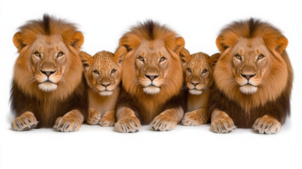Majestic lions gathered together, showcasing their strength and unity in powerful display