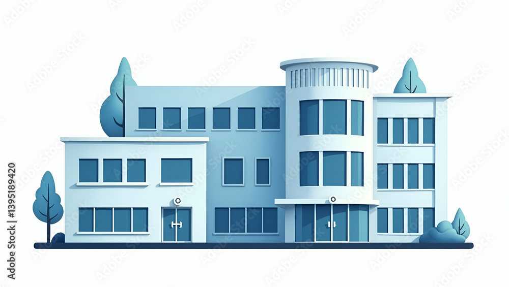 Aufkleber flat state of art genomic research center employing ai powered genomic insights with robust machine 
