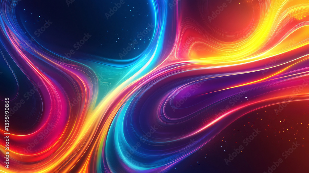 Canvas Prints abstract image of vibrant colorful energy streams flowing freely