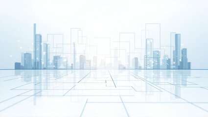 Flat Showcase refined wallpaper with a minimalist digital design highlighting smart contract payments. Emphasize expansive empty space futuristic icons and innovative graphics that represent automated