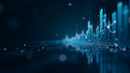 Sophisticated Digital Visualization of Inflation's Impact on Markets: Economic Data Analytics, Strategic Insights, and Market Trend Analysis for Enterprises - Photo Stock Concept