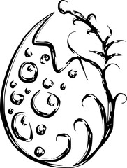 DecoratiAbstract Cracked Egg with Decorative Pattern – Hand-Drawn Vector Illustrationve Cracked Egg Outline – Abstract Vector, easter , easter egg decoration