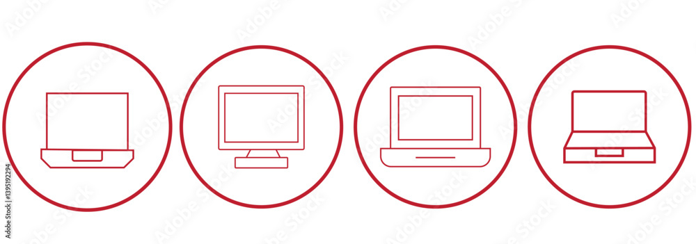 Fototapete Computer icon set vector. computer monitor sign and symbol