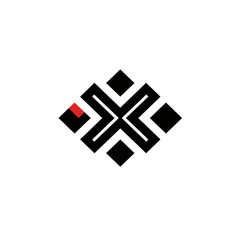 Obraz premium Geometric Abstract Design with Red Accent