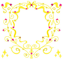 frame with flowers and butterflies