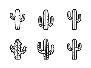 Nopal line art simple cactus design clean organic vegetable sketch 