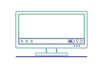 Computer and technology device. Monitor vector illustration