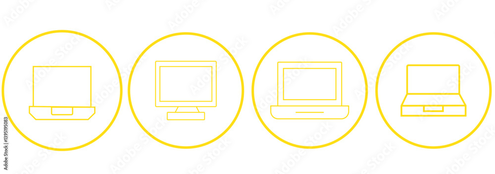 Fototapete Computer icon set vector. computer monitor sign and symbol