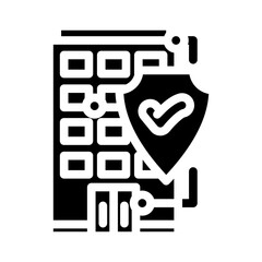 home security system check maintenance glyph icon vector illustration