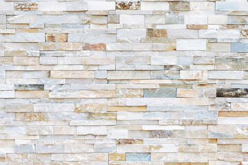 Natural Stone texture background. Gray color tone. Square rectangle shape in horizontal row stripe. Material for architectural decoration, wall cladding panel for facade, hotel, pool villa, resort.