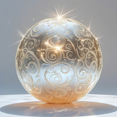 A majestic glowing orb with swirling iridescent colors, radiating mystical energy.
